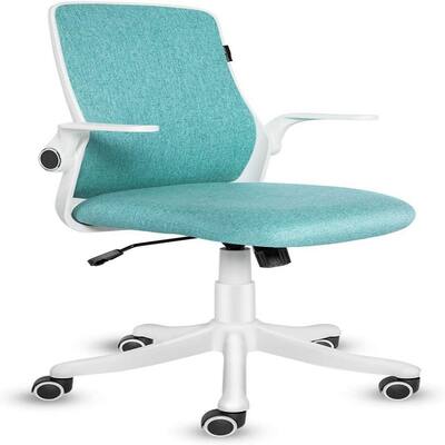 Green Fabric Seat Office Chair with Adjustable Arms