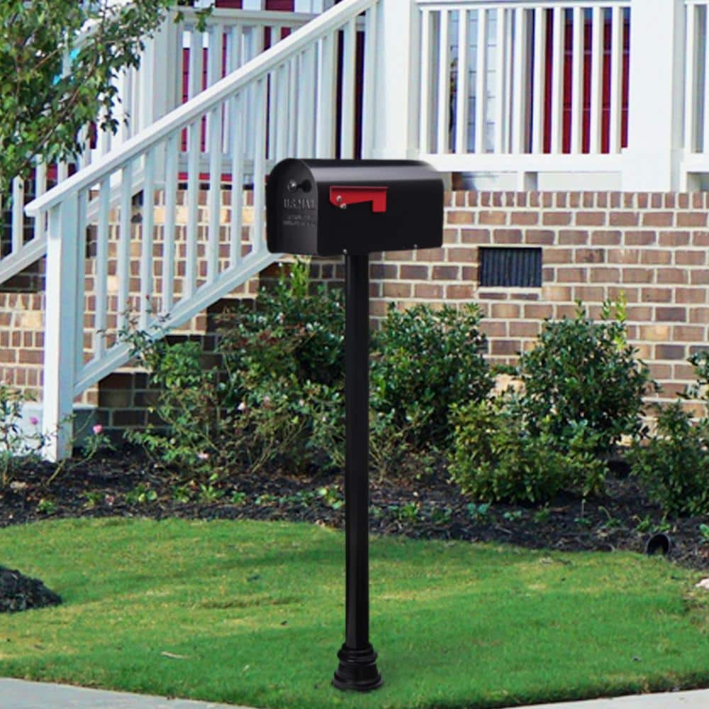 Bristol Black Aluminum Top Mount Mailbox Post