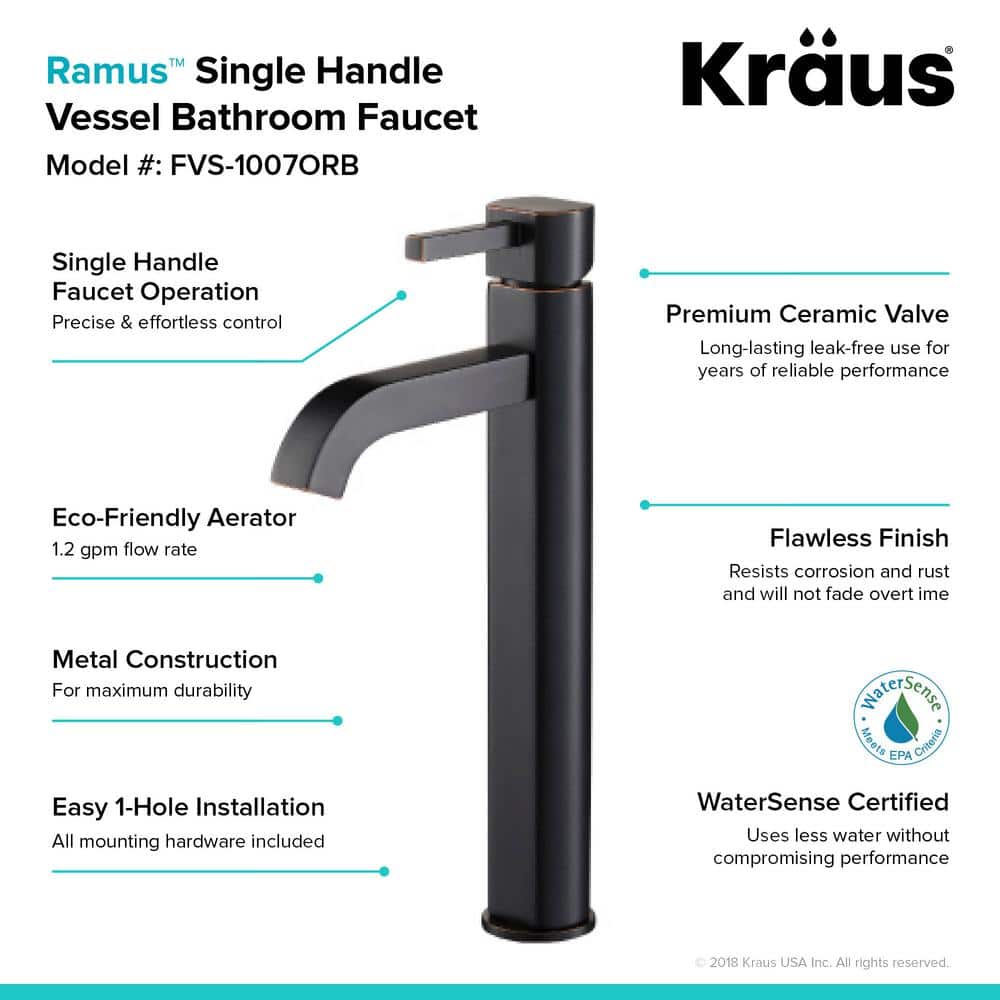 Satin Nickel Modern Vessel Single Hole Faucet in Bronze