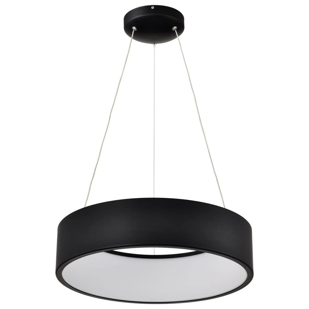 Orbit 20-Watt 1-Light Black Contemporary Integrated LED Pendant Light with Frost Acrylic Shade price history on PriceWatchPro