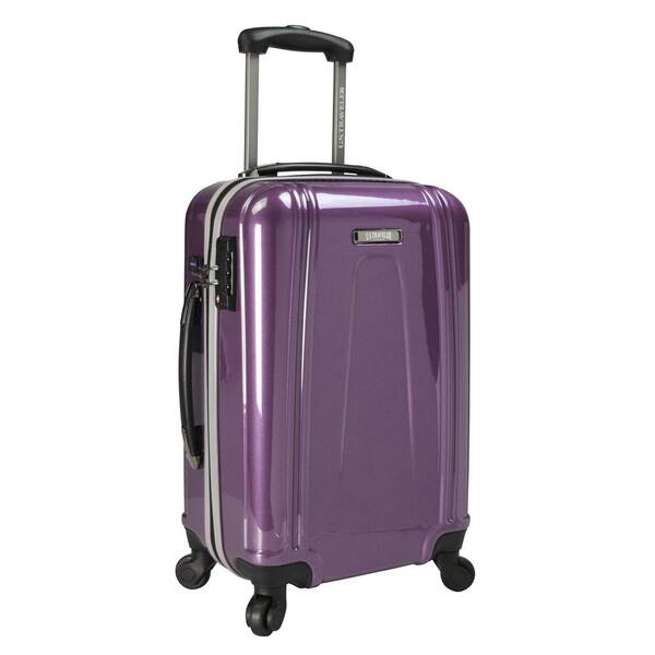 U.S. Traveler 22 in. USB Port EZ-Charge Carry-On Spinner, Purple