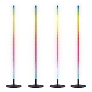 42 in. Integrated LED Color Changing Smart Home Wi-Fi Connected Wireless Floor Lamp (4-Pack)