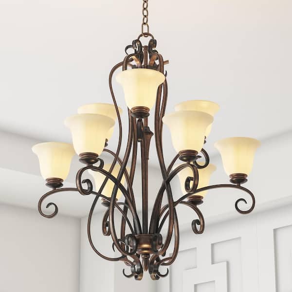 Maxim Lighting Fremont 9-Light Platinum Dusk Chandelier