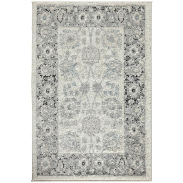 J&V TEXTILES Gray 2 ft. x 3 ft. Rectangular Contemporary Accent Rug