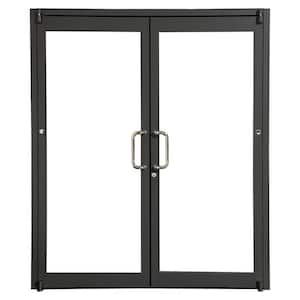 Teza 72 in. x 84 in. Right-Hand/Outswing Black Aluminum Prehung Commercial Door