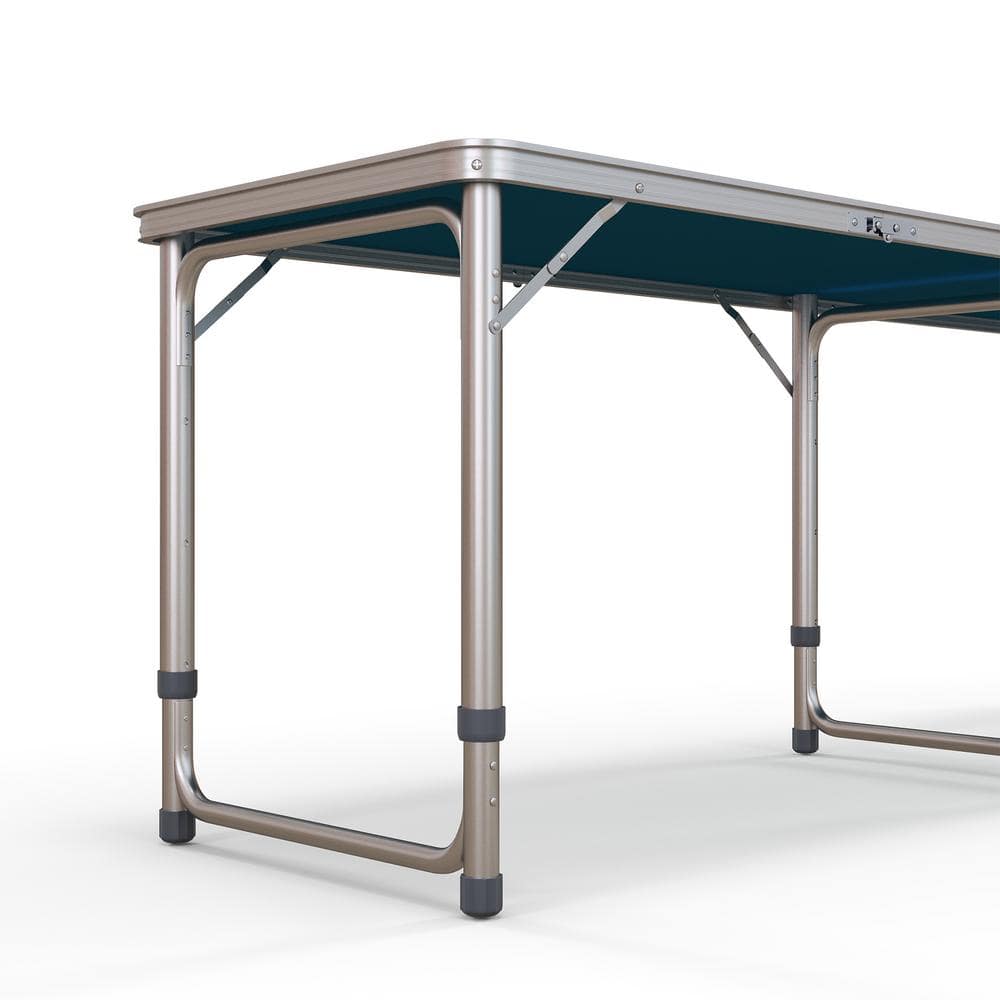8 ft Blue Aluminum Folding Outdoor Picnic Table