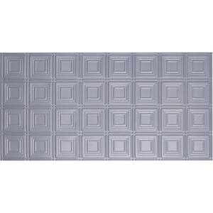 Dimensions 2 ft. x 4 ft. Glue Up Tin Ceiling Tile in Metallic Nickel