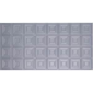 Dimensions Faux 2 ft. x 4 ft. Tin Style Ceiling and Wall Tiles in Nickel