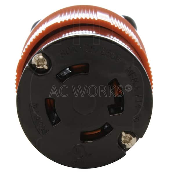 AC WORKS - AC Connectors NEMA L14-30R 30 Amp 125/250-Volt 4-Prong Assembly Locking Female Connector