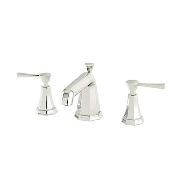 Deco 8 in. Widespread Double Handle Bathroom Faucet in Polished Nickel