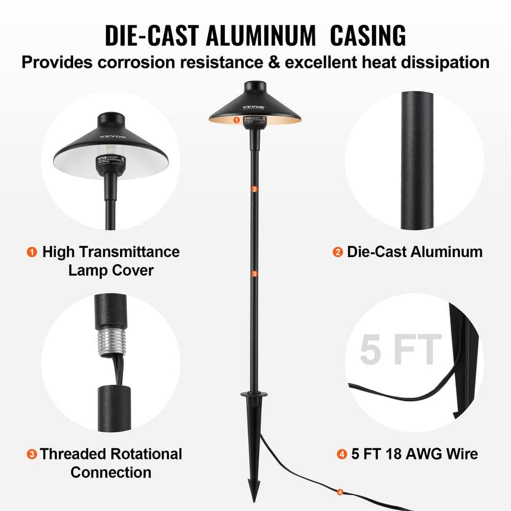 Black Aluminum LED Pathway Lights Multipack, 12 Pack