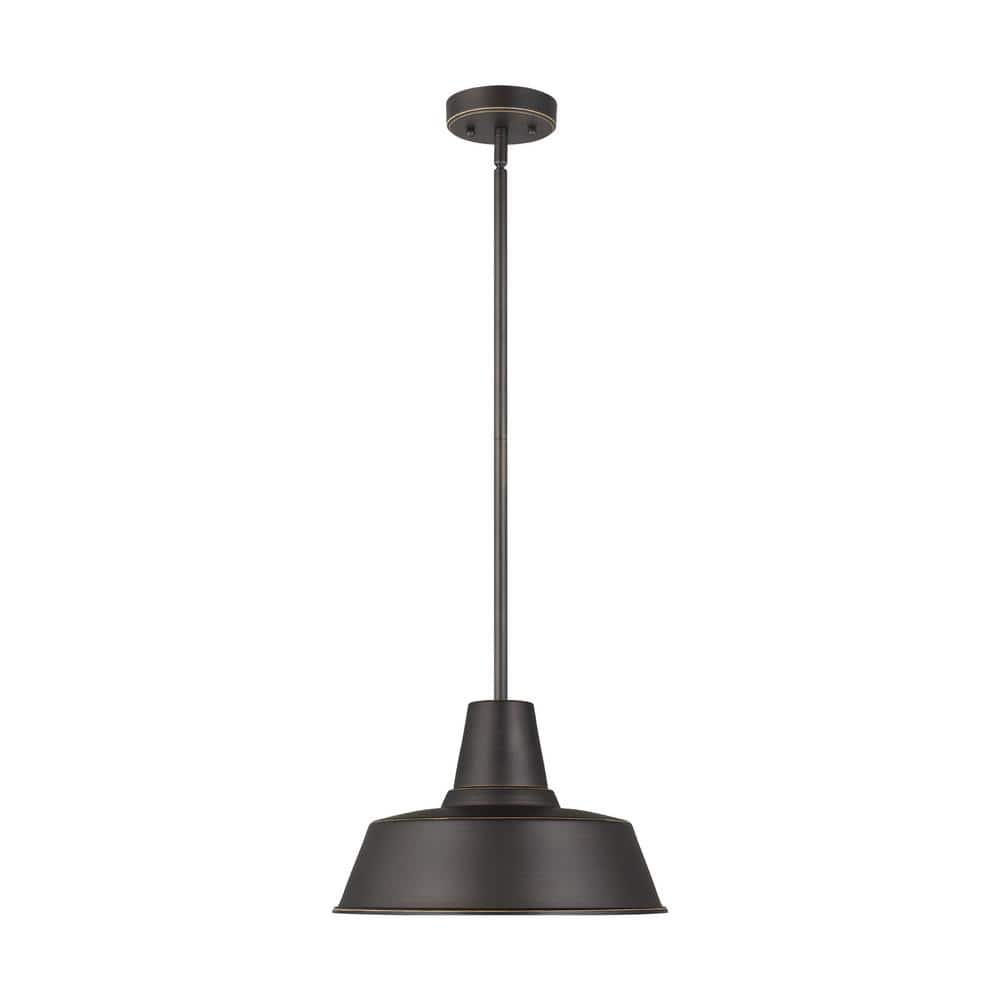 Barn Light 14 in. 1-Light Antique Bronze Exterior Outdoor Hanging Pendant Light with LED Light Bulb Included price history on PriceWatchPro