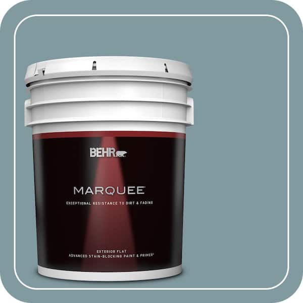 BEHR MARQUEE 5 gal. #ECC-56-3 Lake View Flat Exterior Paint & Primer