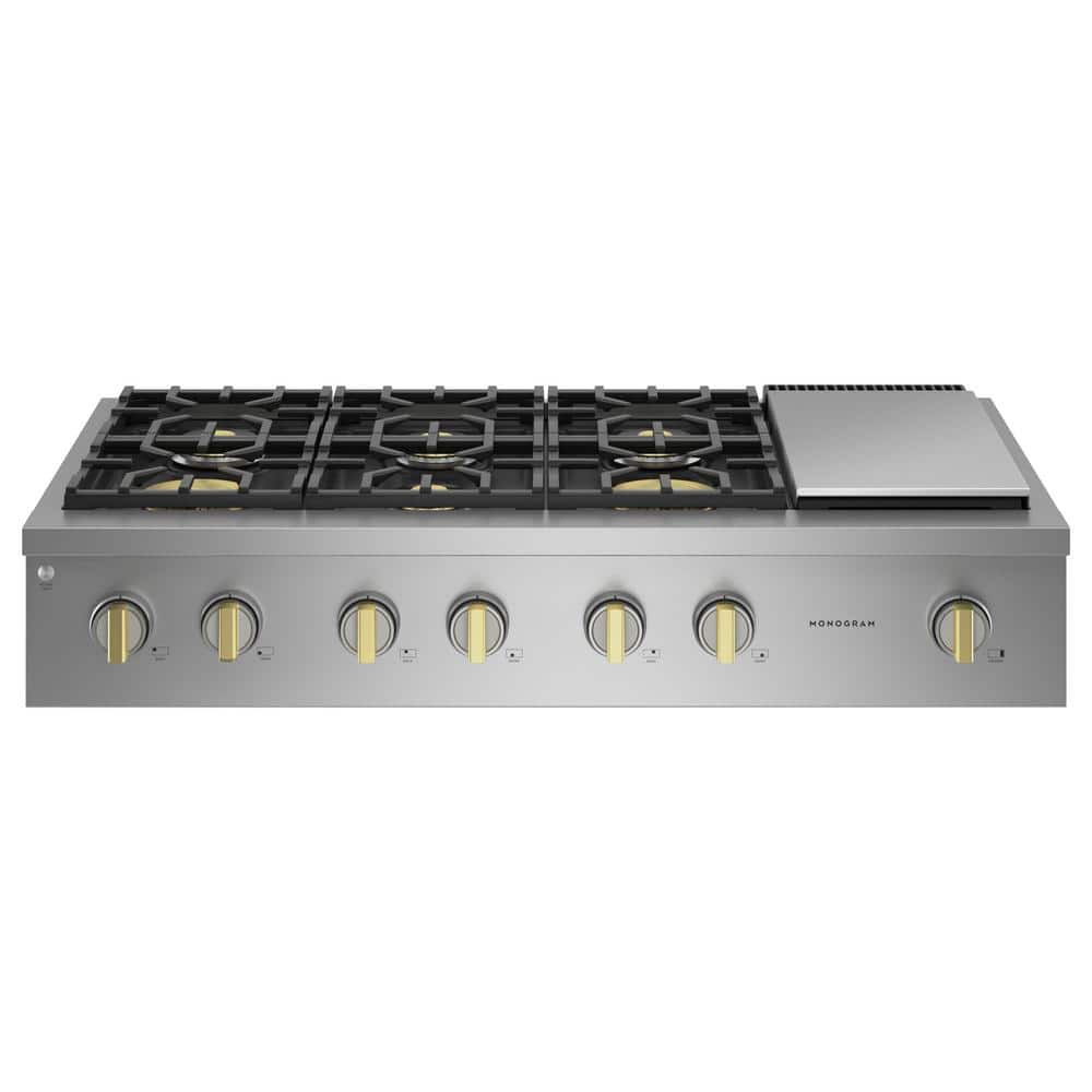 48 in. Gas Cooktop in Stainless Steel with 6-Burners
