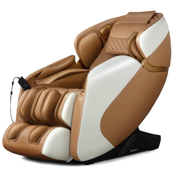 Costway Relaxe Zero Gravity Shiatsu Massage Chair with Heating (SL-Track) in Beige