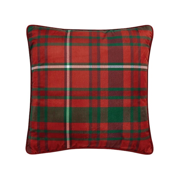 Red Plaid 18x18 Decorative Pillow
