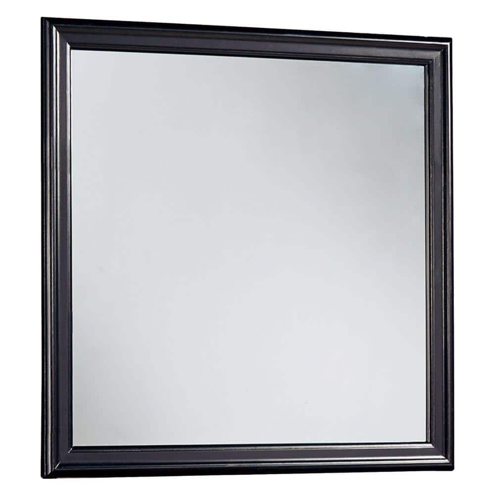 Benjara 1 In. W X 38.25 In. H Wooden Frame Black And Silver Wall Mirror ...