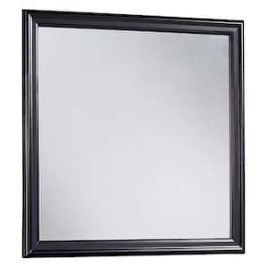 1 in. W x 38.25 in. H Wooden Frame Black and Silver Wall Mirror