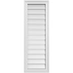 14 in. x 40 in. Vertical Surface Mount PVC Gable Vent: Functional with Brickmould Frame