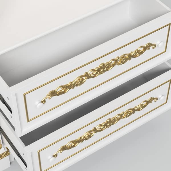FUFU&GAGA White 76.3 in. Accent Cabinet Office Storage Cabinet