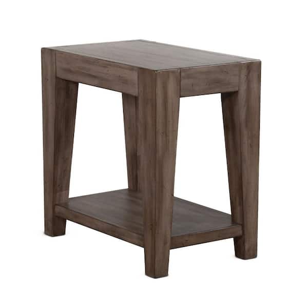 Benjara 25 in. Brown Rectangle Wood End Table with Tapered Legs