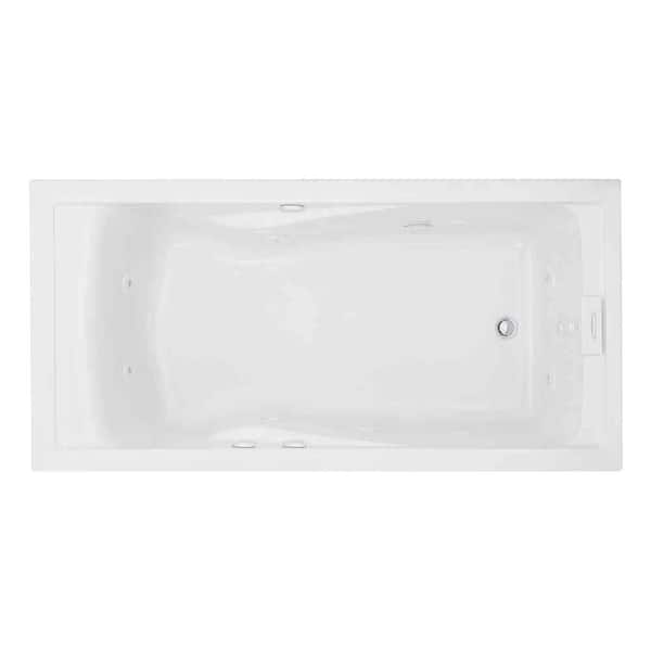 American Standard EverClean 72 in. Acrylic Rectangular Drop-in Whirlpool Bathtub in White