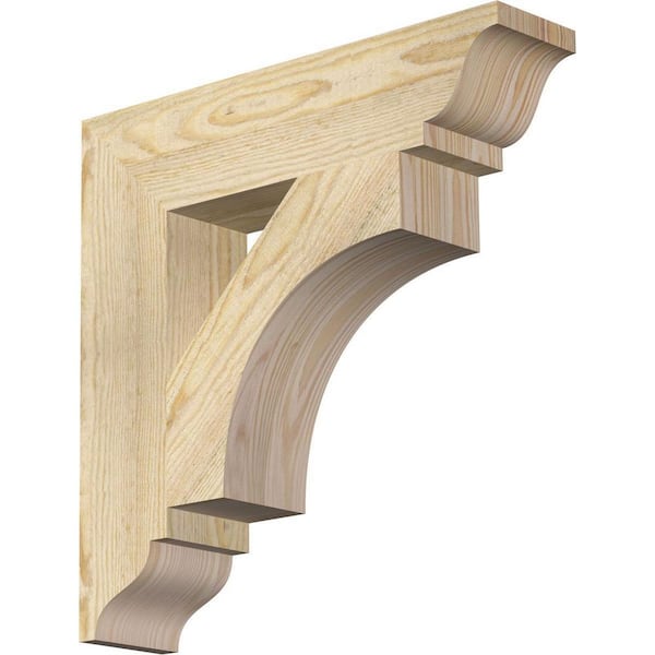 Ekena Millwork 4 in. x 18 in. x 18 in. Douglas Fir Westlake Traditional Rough Sawn Bracket