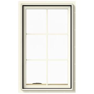 JELD-WEN 24 in. x 40 in. W-2500 Series White Painted Clad Wood Left ...