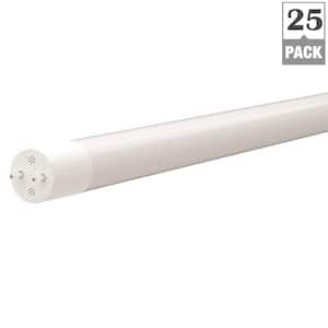 17-Watt Equivalent 2 ft. Linear T8 LED Tube Light Bulb Non-Dimmable Bypass Type B Bright White 3500K (25-Pack)
