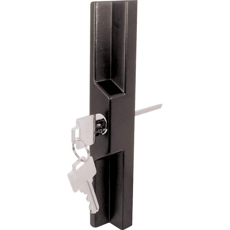 Prime-Line Black Diecast Sliding Door Outside Pull Keyed, Adams Rite and W & F