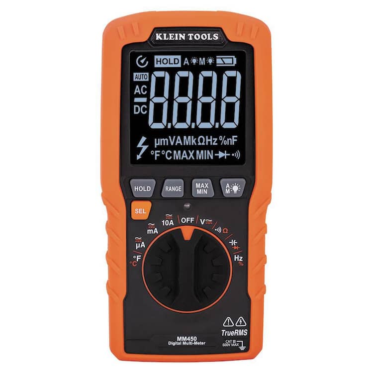 Klein Tools 600 Volt Slim Digital Multimeter, TRMS Auto-Ranging with Temp