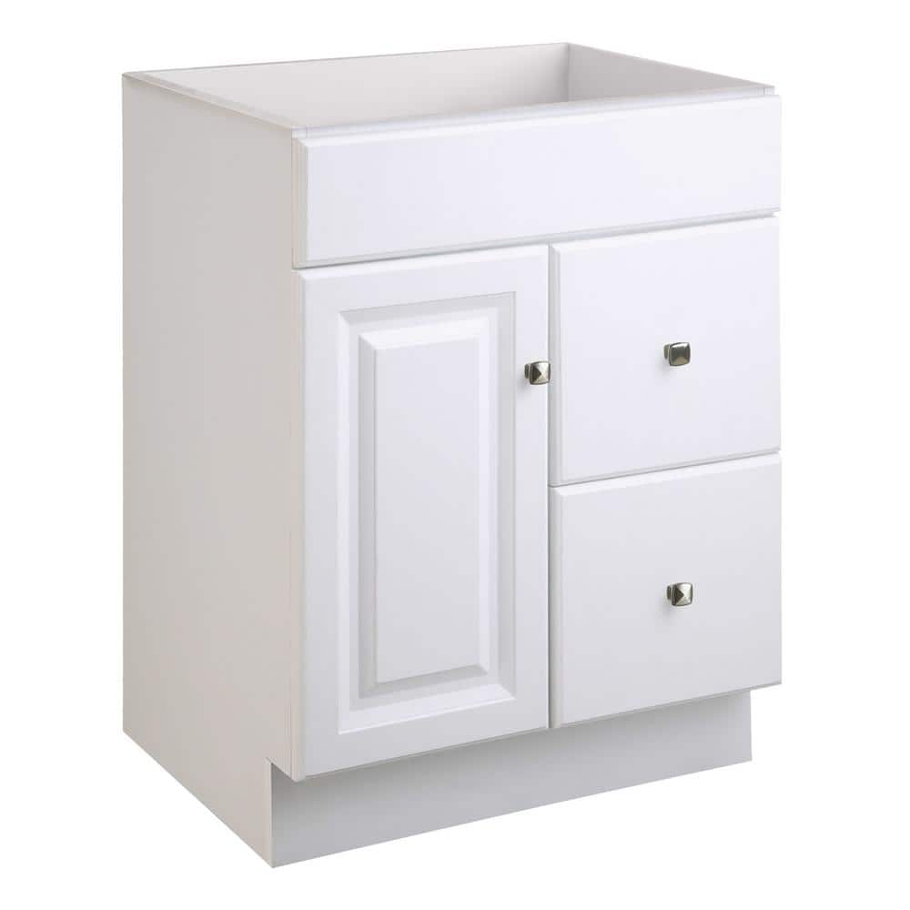 Wyndham 30-Inch White Solid Wood Freestanding Bathroom Vanity