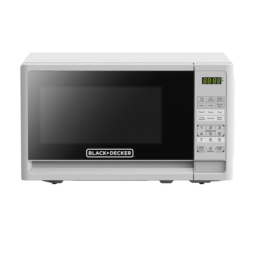 BLACK+DECKER EM720CB7 Digital Microwave Oven, 700W, Stainless Steel, 0.7  Cu.ft & CM1160B 12-Cup Programmable Coffee Maker, Black/Stainless Steel 