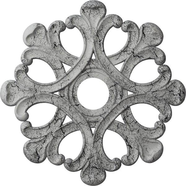 Ekena Millwork 1 in. x 20-7/8 in. x 20-7/8 in. Polyurethane Angel Ceiling Medallion, Ultra Pure White Crackle