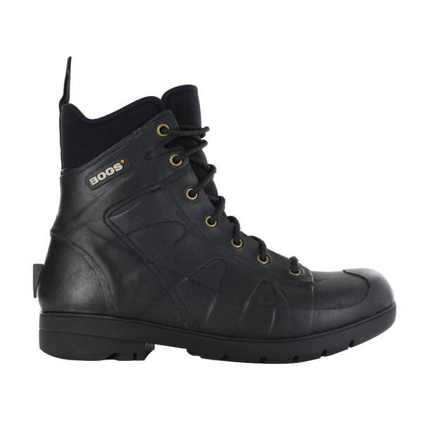 BOGS Men's Turf Stomper Waterproof Work Boots - Soft Toe - Black Size 7(M)