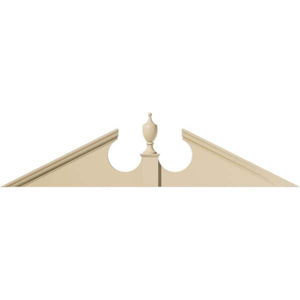 Ekena Millwork 86 in. W x 21-1/2 in. H x 2-3/4 in. P Pitch 6/12 Acorn Signature Urethane Pediment Acorn Ships Unattached in Box Prime