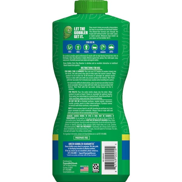 Green Gobbler - 31 oz. Drain and Toilet Clog Dissolver and Remover Premeasured Applications