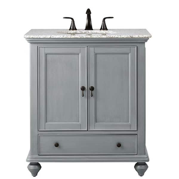 Home Decorators Collection Newport 31 In W X 21 1 2 D Bath Vanity Pewter With Granite Top Grey 9085 Vs31h Pg The Depot - Home Depot Bathroom Vanities With Tops 30 Inch