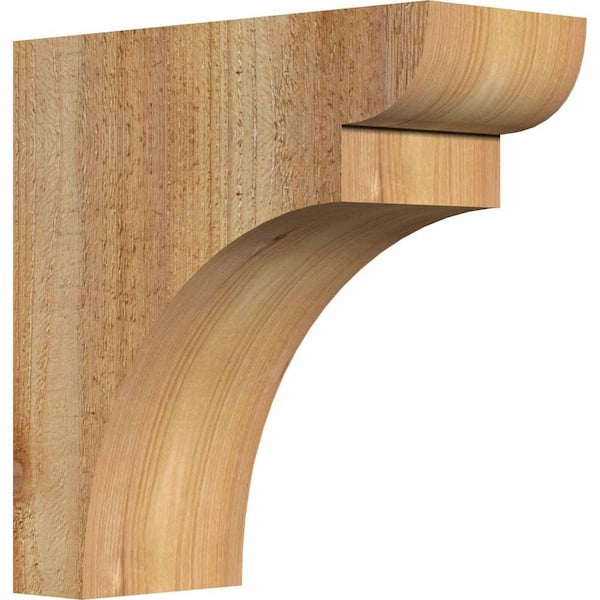 Ekena Millwork 4 in. x 10 in. x 10 in. Western Red Cedar Yorktown Rough Sawn Corbel