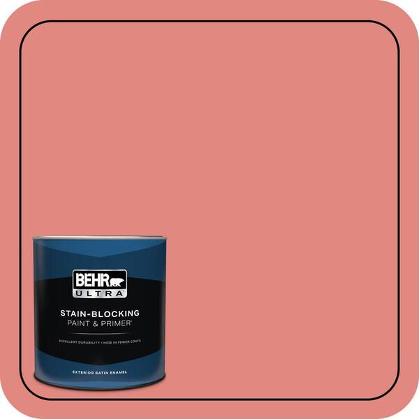 BEHR ULTRA 1 qt. #170D-5 Mellow Coral Satin Enamel Exterior Paint & Primer
