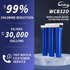 3-Stage Whole House Water Filtration System w/ 20 in. x 2.5 in. Oversized Fine Sediment and Carbon Block Filters