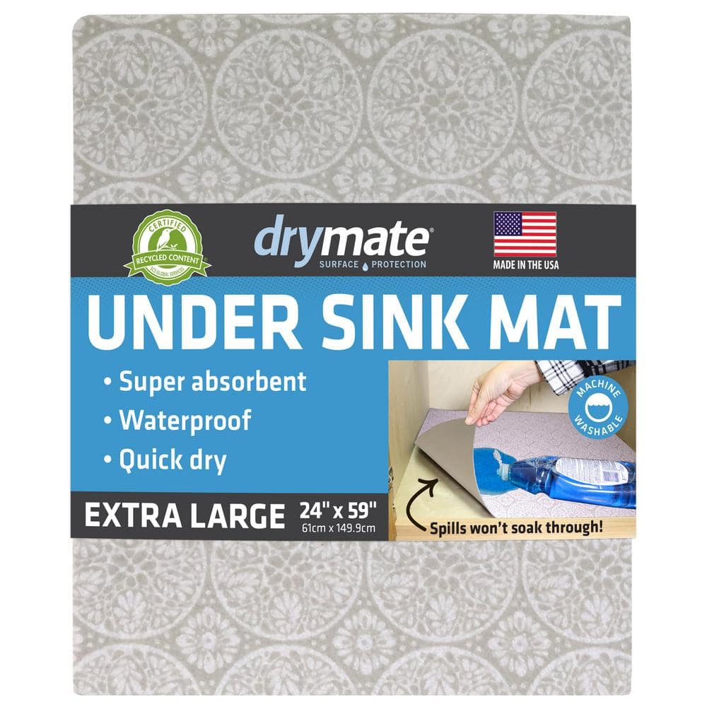 Premium Tan 24 in. D x 59 in. L Solid Slip Resistant, Waterproof Under Sink
