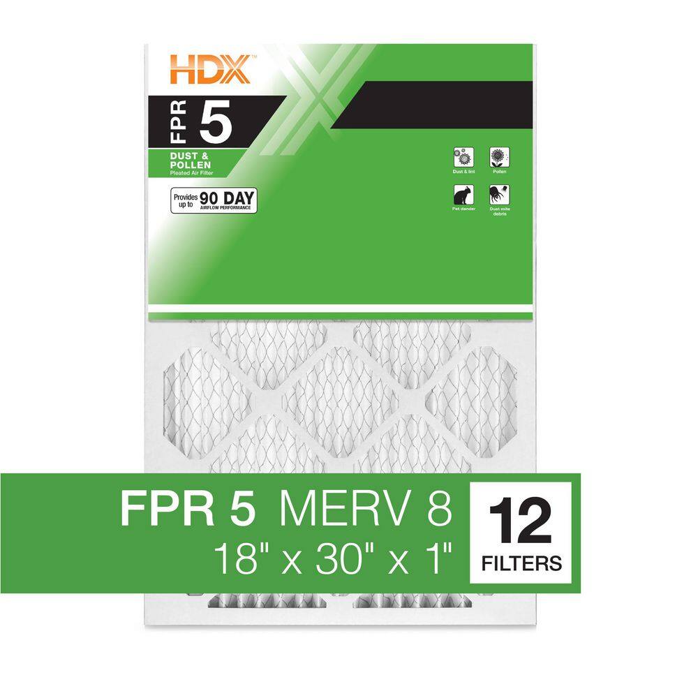 18 in. x 30 in. x 1 in. Standard Pleated Furnace Air Filter FPR 5, MERV 8 (12-Pack) price history on PriceWatchPro