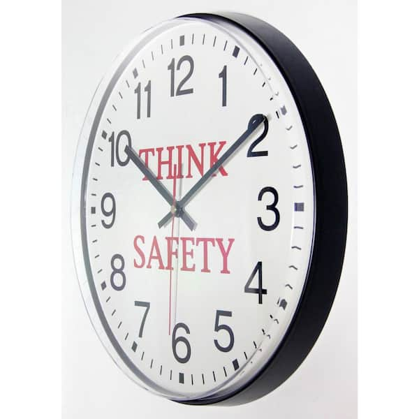 Infinity Instruments Think Safety 12 in. Round Business Wall Clock