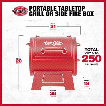 Portable Charcoal Grill or Side Fire Box in Black