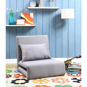 Grey Relaxie Linen Convertible Flip Chair Floor Sleeper