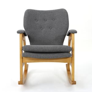 Braant Grey Fabric Removable Cushions Rocking Chair