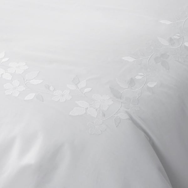 The Company Store Legends Hotel Brighton Embroidered Egyptian White Full Cotton Percale Duvet Cover