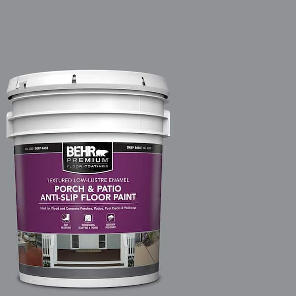 5 gal. #PPU26-05 Flint Gray Textured Low-Lustre Enamel Interior/Exterior Porch and Patio Anti-Slip Floor Paint