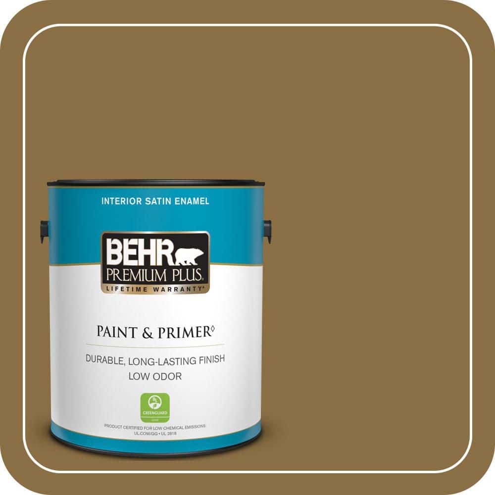 1 gal. #330F-7 Nutty Brown Satin Enamel Low Odor Interior Paint & Primer price history on PriceWatchPro